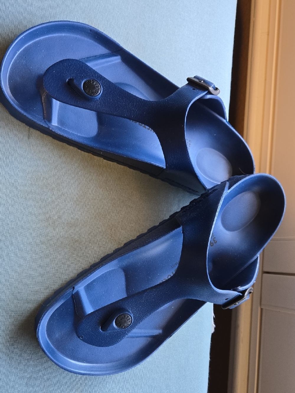 Birkenstock Navy Blue EVA Gizeh Thong Sandals with Adjustable Buckle